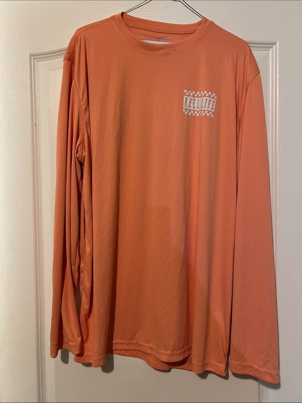 Reel Life Men's Long Sleeve Tee - Peach
